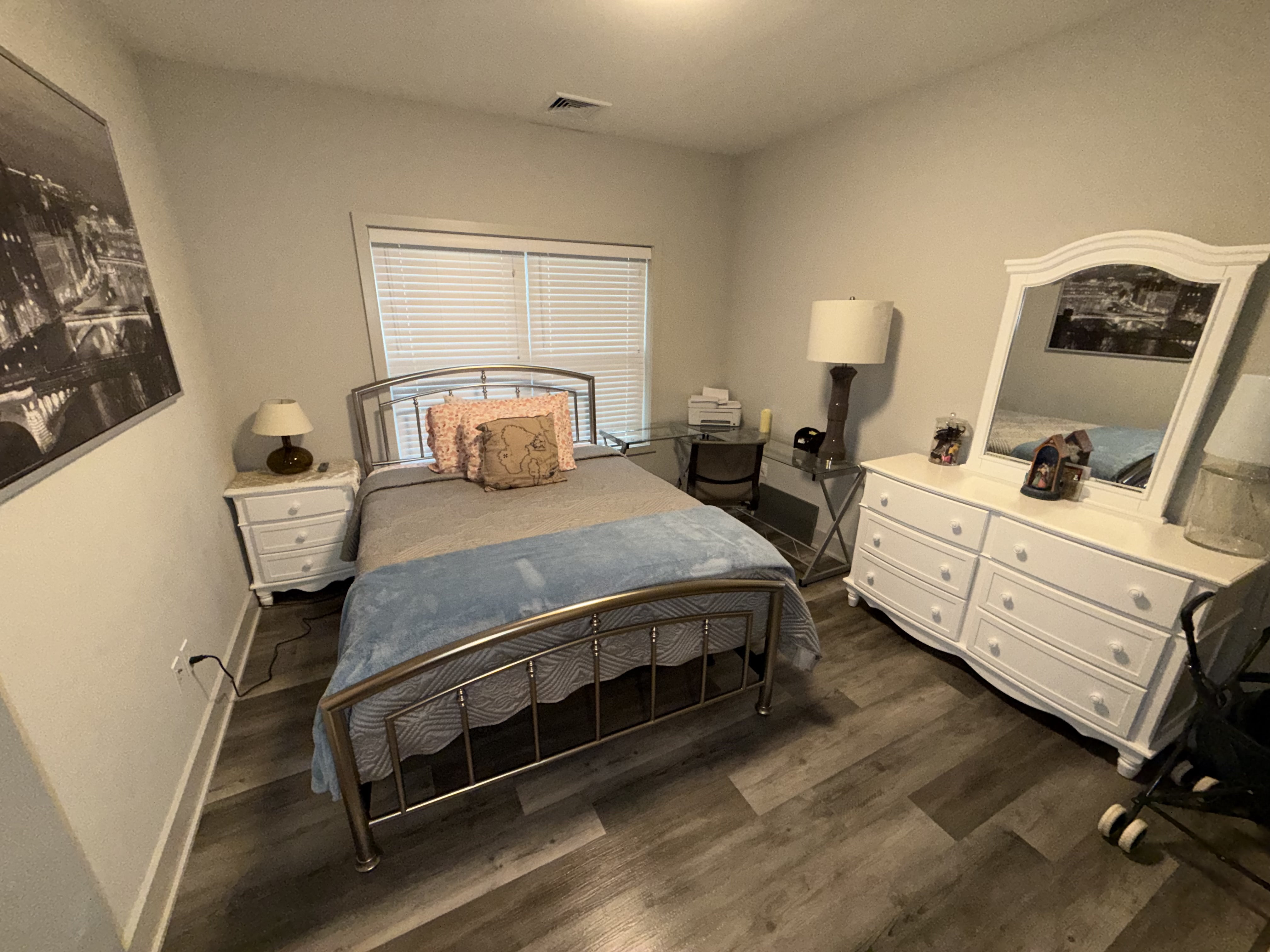 Organized bedroom space after cleaning